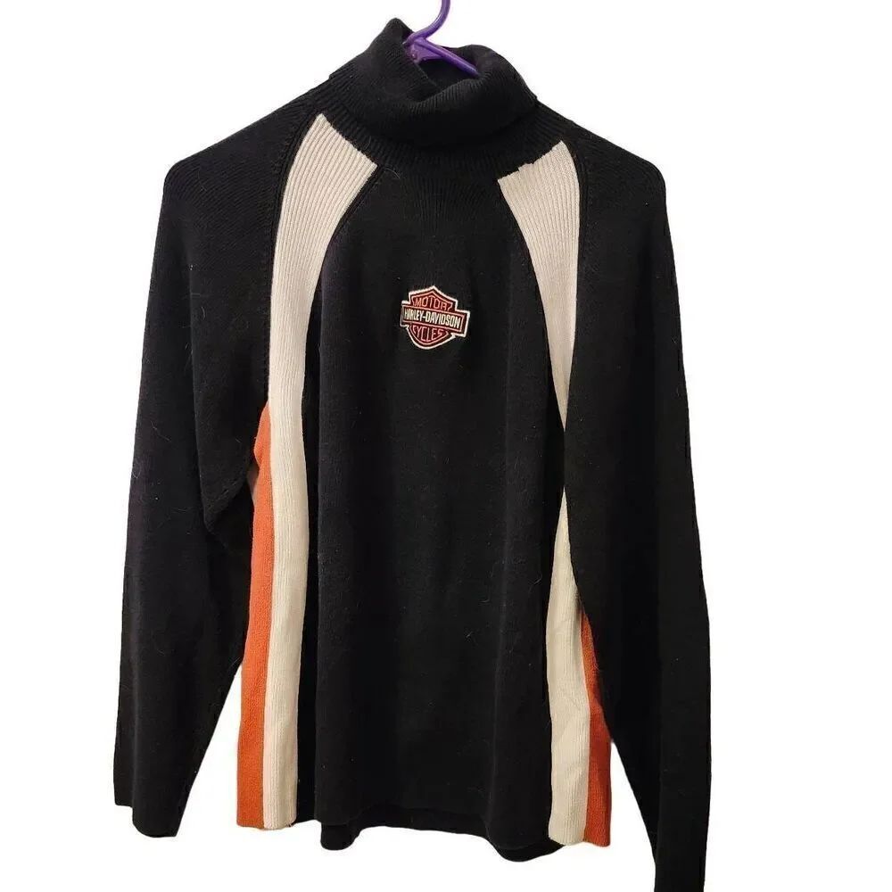 Harley Davidson Motorcycles Womens Turtle Neck Sweater Size L